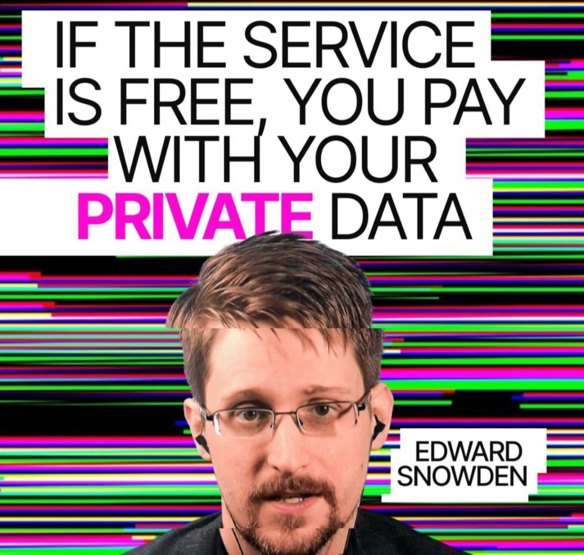 humandataincome's tweet image. “If the service is free, you pay with your private data.” - Edward Snowden

🕵️‍♂️ Snowden has been vocal about the dangers of data collection. He highlights that the real issue isn’t data protection but the sheer amount of data being collected by companies and governments. This data…