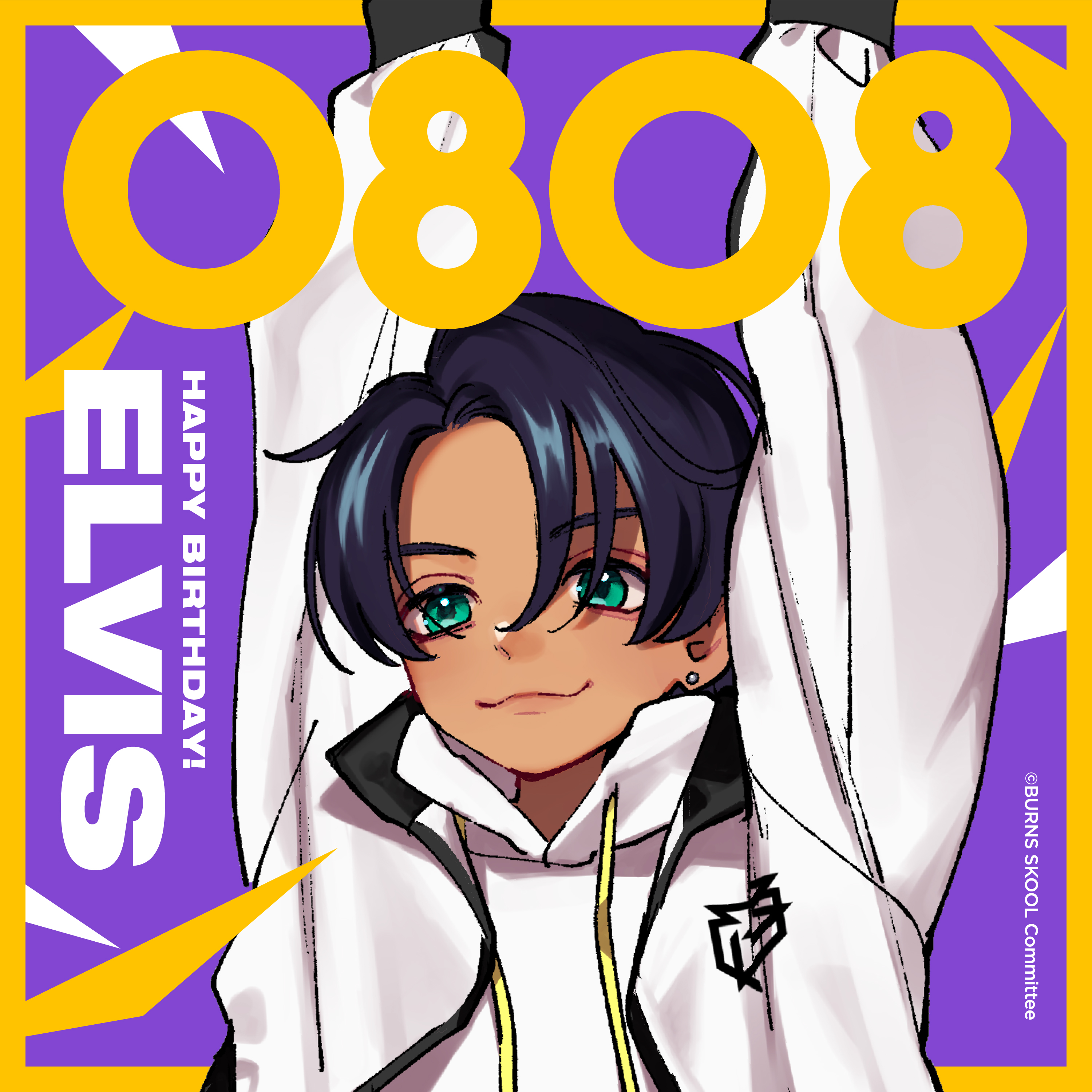 BURNS SKOOL バンスク 缶バッジ グラデ 藤井エルヴィス
