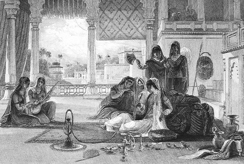 GujaratHistory's tweet photo. 189 years old drawing of a Begum (wife) of an #Indian Nawab (ruler) listening to music &amp; smoking Hukah in her palace was drawn in 1835 AD. https://t.co/GPsWNSUDC9