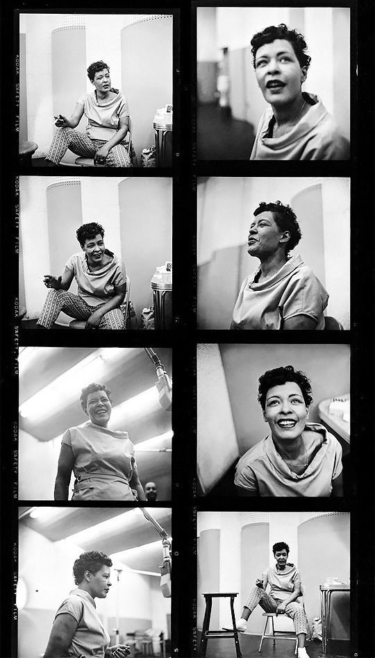 Ms_Golightly's tweet photo. Billie Holiday during "Music for Touching"  recording sessions. August 25, 1955.

[Phil Stern] https://t.co/tVTknqQ2KD