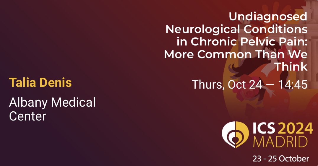 Talia Denis (@taliadenis) on Twitter photo I am excited to share that I will be presenting the following two abstracts at the ICS 2024 Conference in Madrid, Spain this October. Looking forward to this amazing opportunity!
#ICS2024MADRID #gapyear #urology <a href="/AlbanyMedUro/">Urological Institute@AlbanyMed</a> I am excited to share that I will be presenting the following two abstracts at the ICS 2024 Conference in Madrid, Spain this October. Looking forward to this amazing opportunity!
#ICS2024MADRID #gapyear #urology <a href="/AlbanyMedUro/">Urological Institute@AlbanyMed</a>