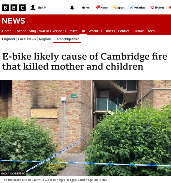 Use an e bike or e scooter?
Batteries can explode or lead to a rapid developing fire.
Charge batteries when awake - if there’s a fire you can respond quickly. Don’t charge batteries when you’re asleep or out.
Safety: rb.gy/1lb8xi
News story: rb.gy/1p8ev