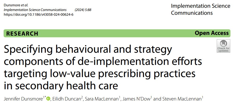 Jennifer Dunsmore (@jdunsmore64) on Twitter photo Significant shortfalls exist in the specification of target behaviours and strategies in de-implementation. See:tinyurl.com/43narpdr
This is the 3rd paper of the PhD! Thanks to coauthors <a href="/5tevenMacLennan/">Steven MacLennan</a> <a href="/SajMacLennan/">Professor Sara MacLennan</a> @EilidhMDuncan <a href="/NDowJames/">James N'Dow</a> <a href="/AberdeenAuu/">AUU_Aberdeen</a>, editors & reviewers Significant shortfalls exist in the specification of target behaviours and strategies in de-implementation. See:tinyurl.com/43narpdr
This is the 3rd paper of the PhD! Thanks to coauthors <a href="/5tevenMacLennan/">Steven MacLennan</a> <a href="/SajMacLennan/">Professor Sara MacLennan</a> @EilidhMDuncan <a href="/NDowJames/">James N'Dow</a> <a href="/AberdeenAuu/">AUU_Aberdeen</a>, editors & reviewers