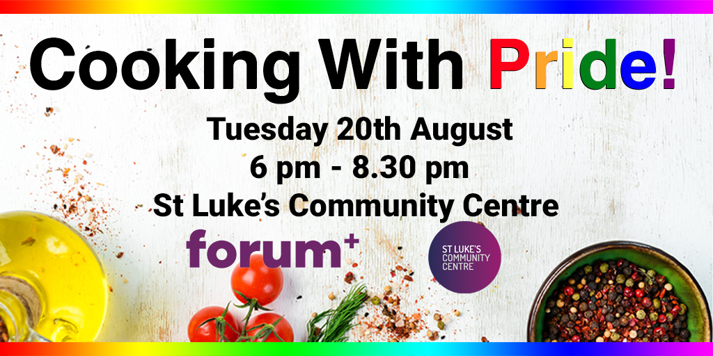 🍴On Tue 20th August forum+ is Cooking With Pride at St Luke's Community Centre!

With our friends <a href="/StLukesTrust/">St Luke's Community Centre</a> we will be guided through the steps to prepare, cook &amp; enjoy a delicious selection of Persian plates🥘

🎟️More info &amp; booking at eventbrite.co.uk/e/cooking-with… #lgbtislington