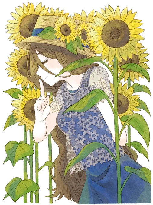 2021年のハナエさんとカブリくん卓上カレンダーに使用した絵の一部です。#花の日 