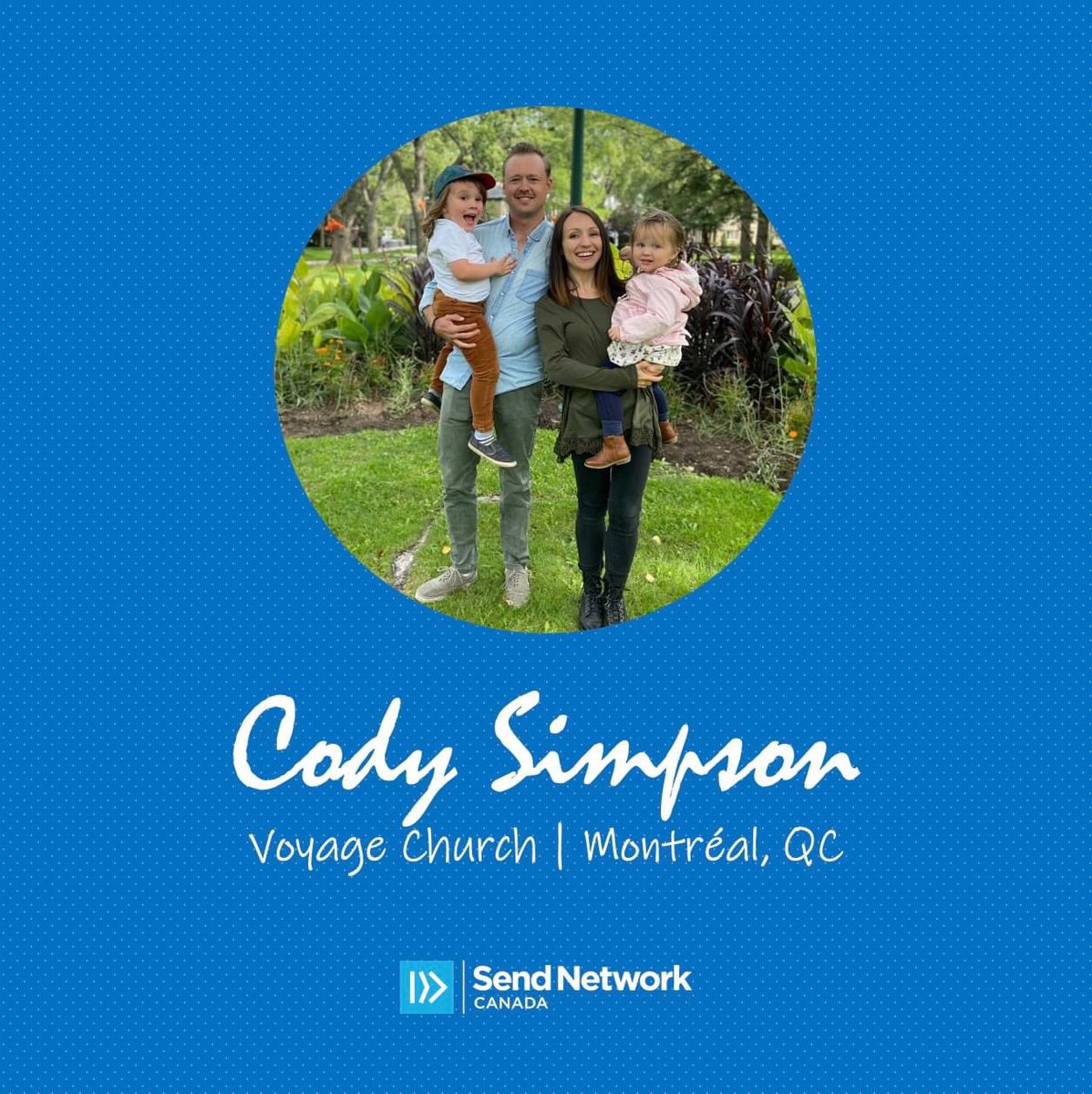 Happy birthday Cody Simpson! Pray for the Simpson family &amp; Voyage Church as they serve their community in Montréal, QC: missionaries.namb.net/full/cody-john…

#SendMontreal #CNBCQuebec <a href="/SendMontreal/">Send Montreal</a>