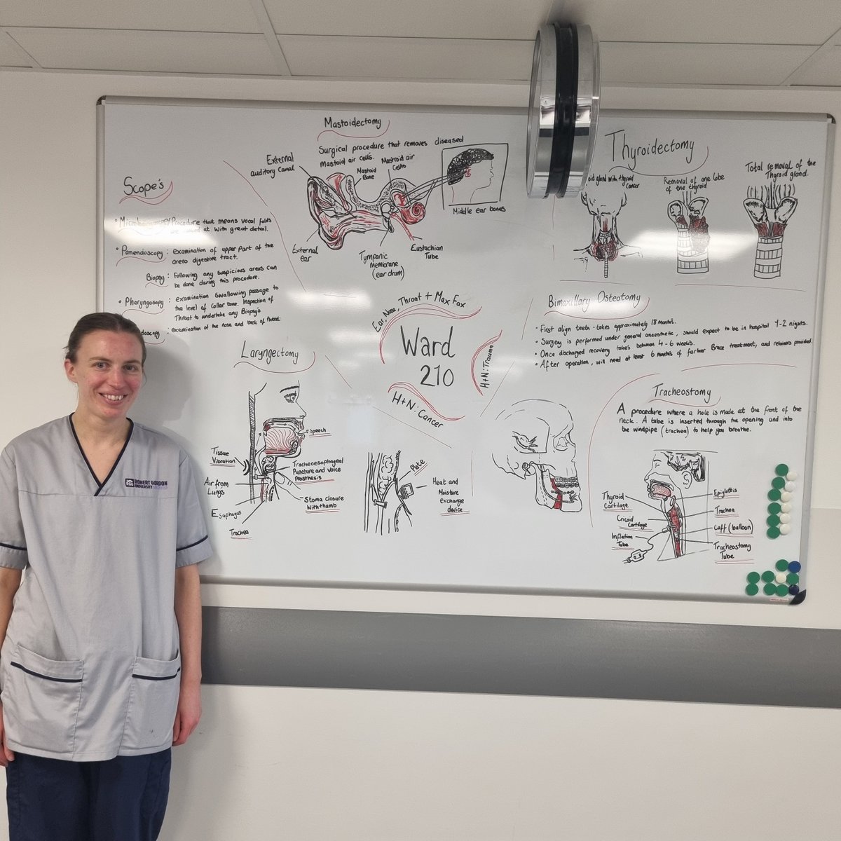 👩‍⚕️👩‍🎨 Claire Coulter, a student nurse in ARI's Ward 210, researched and skilfully drew illustrations to help our head and neck surgical patients better understand their potential surgery and/or condition. Well done, Claire! 

#ProudToBeNHSG