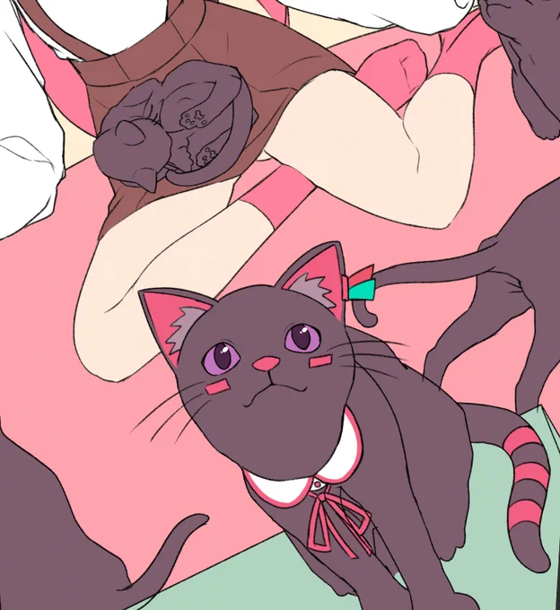 wip 猫描きたくて猫描いたら楽しくなって猫だらけになっているの図