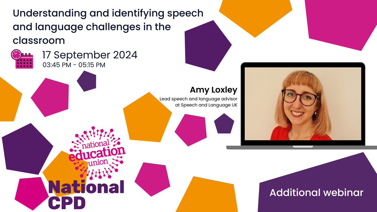 🔢In the UK, around 1.7 million children may face speech and understanding difficulties

Teachers are crucial in identifying and aiding these children to unlock their potential 🔓

Join <a href="/loxley_amy/">Amy Loxley</a> from <a href="/SpeechAndLangUK/">Speech and Language UK</a> for some top tips 

🔗rb.gy/bmfepk
#CPDatNEU