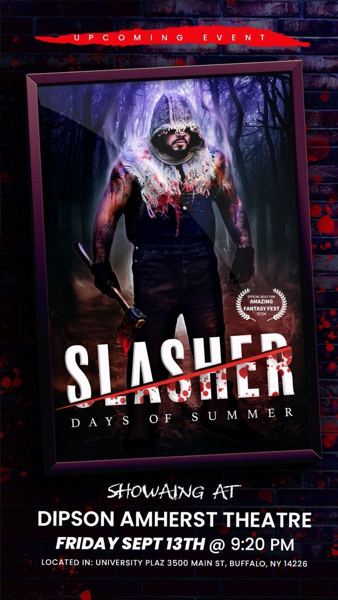 GeeksThatLift's tweet image. World Premiere of the Horror/Comedy Flick that I shot last year!! I play The Woodsman in Slasher Days Of Summer!!!