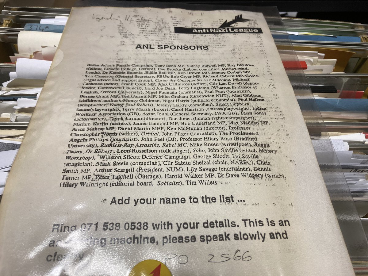 Searchlight Archive (@searchltarchive) on Twitter photo Today’s find is the call for sponsors for the Anti Nazi League, a list of existing sponsors and a trendy ANL badge. Names on the list include Carter USM, Peter Tatchell, Lily Savage, Mark Steele, the Proclaimers, Paul Foot, John Peel and <a href="/MichaelRosenYes/">Michael Rosen 💙💙🎓🎓 NICE 爷爷</a>. Today’s find is the call for sponsors for the Anti Nazi League, a list of existing sponsors and a trendy ANL badge. Names on the list include Carter USM, Peter Tatchell, Lily Savage, Mark Steele, the Proclaimers, Paul Foot, John Peel and <a href="/MichaelRosenYes/">Michael Rosen 💙💙🎓🎓 NICE 爷爷</a>.