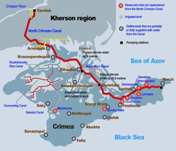1/ 🇺🇦What kind of #agriculture will #Crimea need after its liberation?
Read in the <a href="/UWECWorkGroup/">Ukraine War Environmental Consequences Work Group</a> article: uwecworkgroup.info/the-thirsty-pe…
Image: The North Crimean Canal and the settlements, land, and reservoirs it feeds. Source: Hidropolitik Akademi