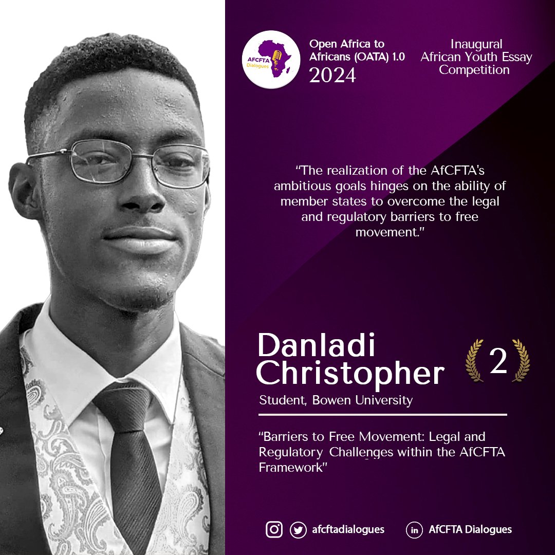 afcftadialogues's tweet photo. Drum Rolls!!! 🥁🥁🥁

Introducing the top three winners of the Inaugural African Youth Essay Competition! Out of 56 entries, these remarkable young writers stood out with their exceptional insight, creativity, and thought-provoking perspectives.
 
Congrats to all! #OATA #winners https://t.co/dD0Yd1V2YK