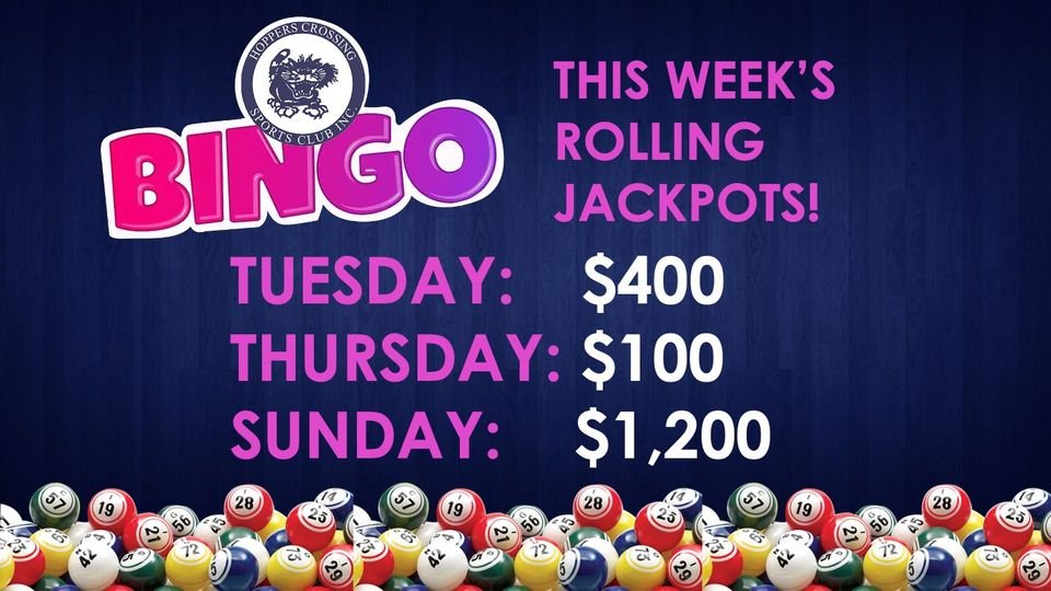 HoppersCSC's tweet photo. 📣This week's Bingo Rolling Jackpots!
$1.7k worth of Rolling Jackpots could be won this week!
We had a $1,800 winner last Thursday, could be you this week!
3 Bingo Sessions Every Week
☑️Tuesday 7pm Start
☑️Thursday 10.30am Start
☑️Sunday 2pm Start https://t.co/pvtBlQjanf