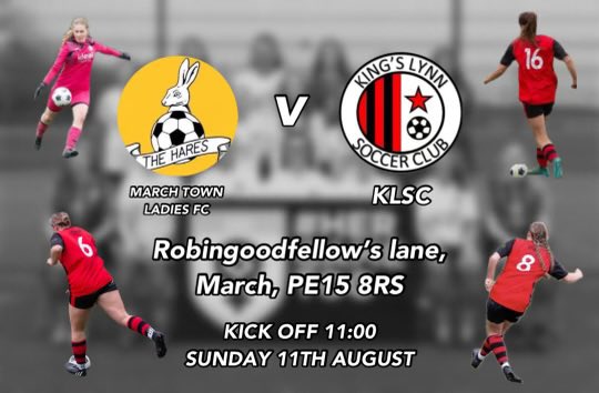 The ladies have their 2nd pre season friendly this upcoming Sunday against <a href="/MTFC_Ladies/">March Town FC Ladies</a> playing at Robin Goodfellow’s Lane. If you’re free please come and show your support to the team!!⚽️❤️🖤 #leadingtheway @hergametoo
