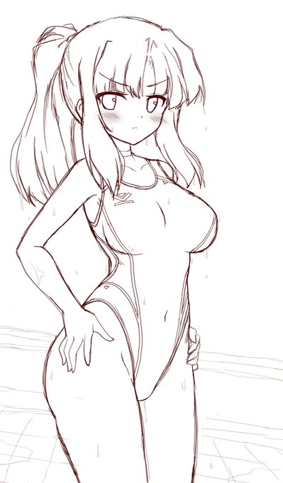 (落書き)
ダリヤさん競泳水着。
いつか本描き予定。 