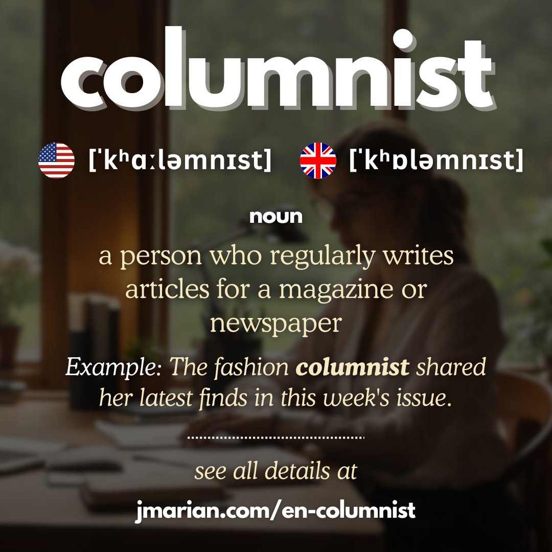jmarian.com/en-columnist – unlike in "column", the "n" is pronounced here