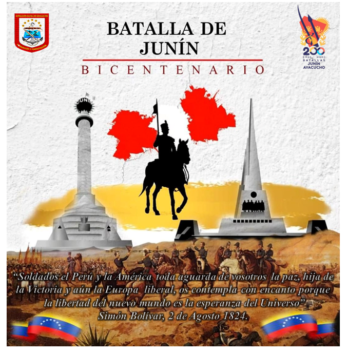 A 200 años de la #BatallaDeJunín, una de las proezas libertarias que selló la Independencia de nuestro continente, estamos seguros de que la #Paz que hemos conquistado, hija de la victoria popular, es una nueva esperanza para los #Pueblos del mundo en su lucha contra la agenda.