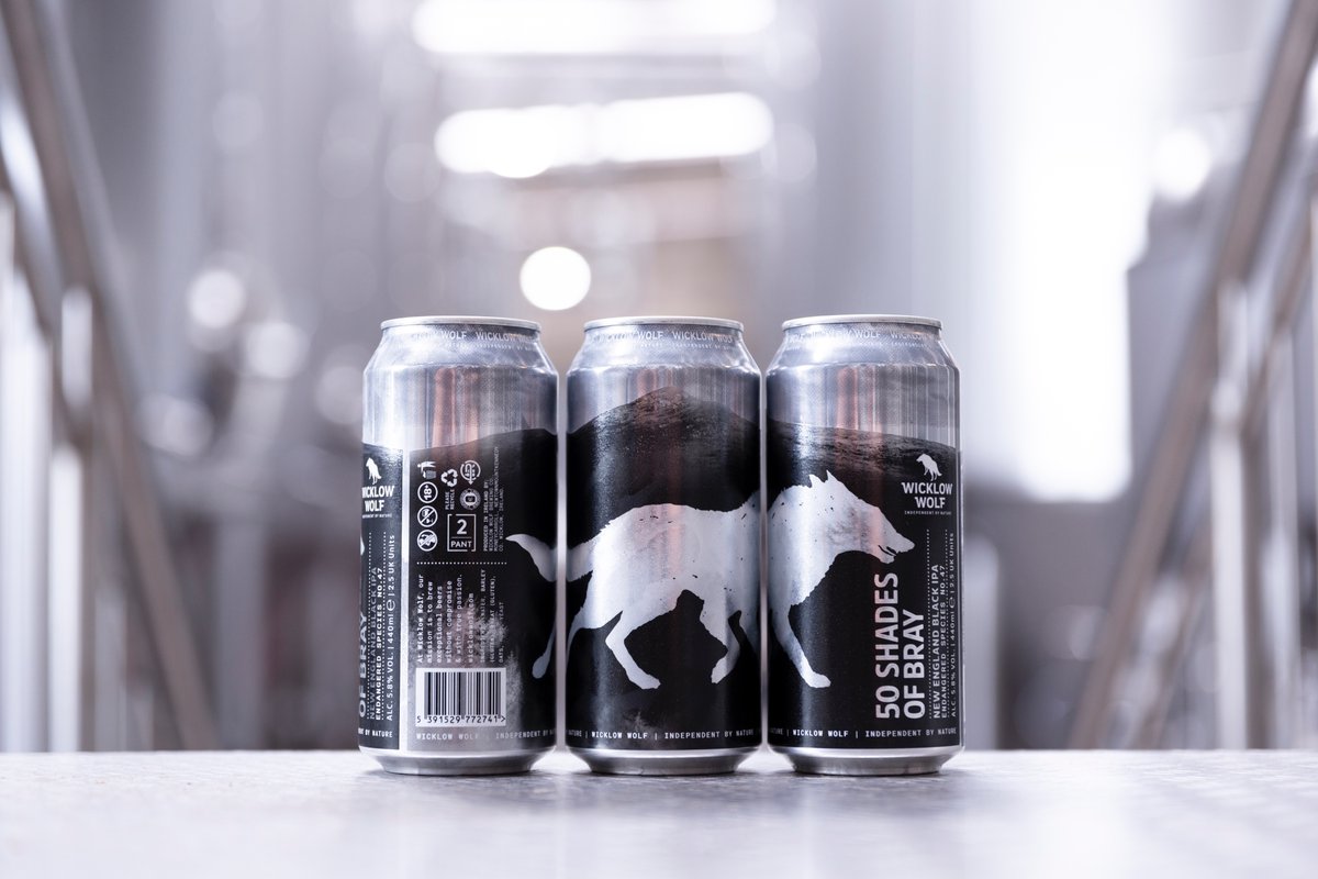 WWolfBrewery's tweet photo. Introducing 50 Shades of Bray - back to celebrate our 10th birthday. Named in honour of our original home in Bray, we had fun naming and brewing this beer, tweaking the original recipe slightly. 

Our take on the popular NEIPA with a dark twist, releasing into the wild this week. https://t.co/iv4jRuuhUk