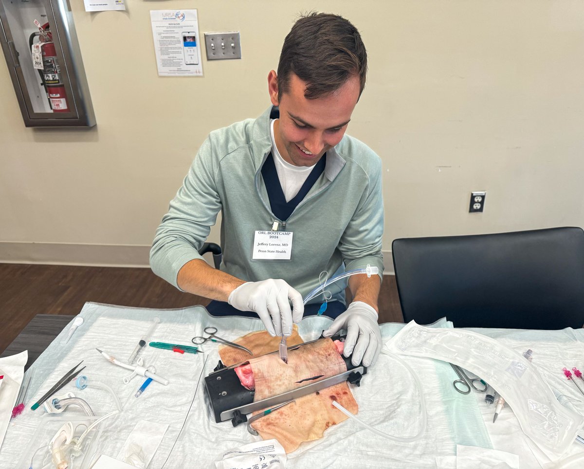 PSH_OTO's tweet image. Drs. Chris Tseng and Jeff Lorenz, PGY-2, attended the regional #ORL Emergencies Bootcamp. Program director, Dr. John McGinn, attended as faculty. This course provides an accelerated introduction to essential skills for successful clinical management and professional development.