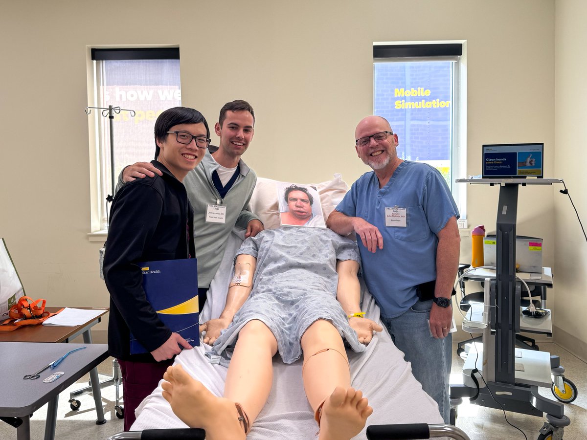 PSH_OTO's tweet image. Drs. Chris Tseng and Jeff Lorenz, PGY-2, attended the regional #ORL Emergencies Bootcamp. Program director, Dr. John McGinn, attended as faculty. This course provides an accelerated introduction to essential skills for successful clinical management and professional development.