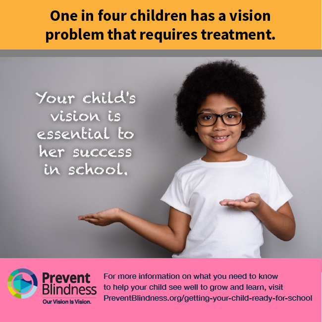 Getting ready for Back to School this month? Make sure vision checks are on your list!Join <a href="/ARVOinfo/">ARVO</a> and <a href="/PBA_savingsight/">Prevent Blindness</a> in recognizing August as Children’s Eye Health and Safety Month and let's work to prevent irreversible vision impairment in our kids. nationalcenter.preventblindness.org/your-childs-si…