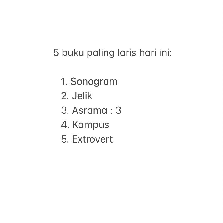 KedaiFixi's tweet image. Top 5 hari ini. Terima kasih! #3BukuFixiRM65 @yo_sapit @IsmiFaIsmail @MuhammadFatrim @abstrakim