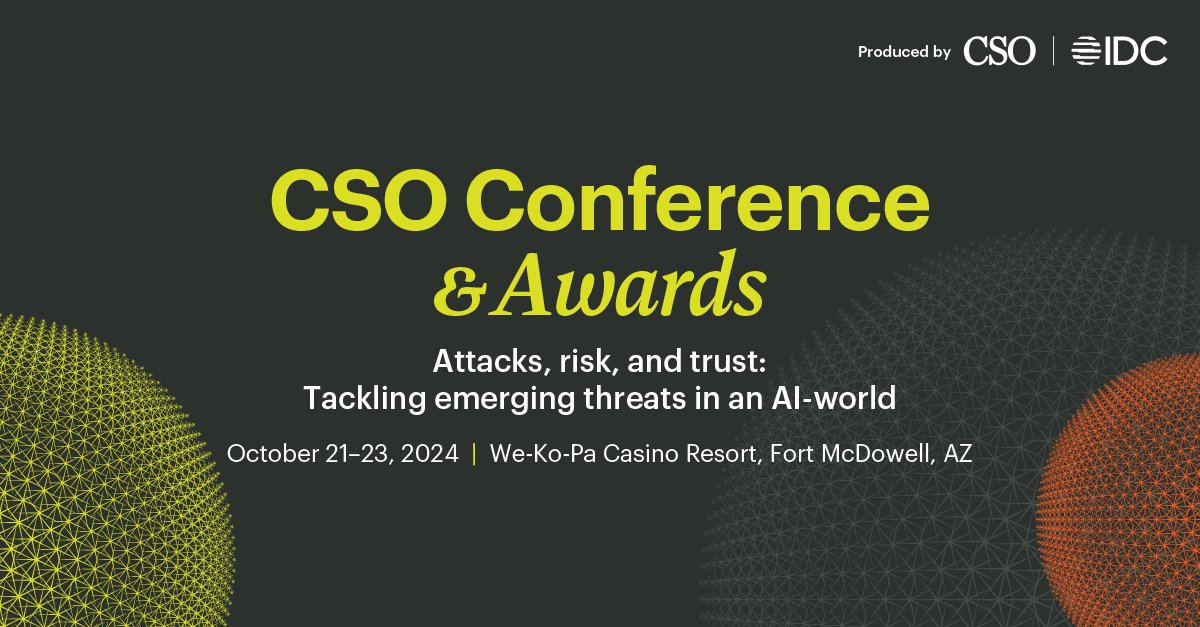 BobOnSecurity's tweet photo. While many of you are enjoying hacker summer camp, I'd like to remind you of three things:
1) the house always wins
2) drink lots of water - you're in the middle of a desert
3) sign-up to join us at this year's CSO50 Conference &amp; Awards. https://t.co/xlkOA68W7a
#CSO50 #CSO https://t.co/JdXXZe3pzl