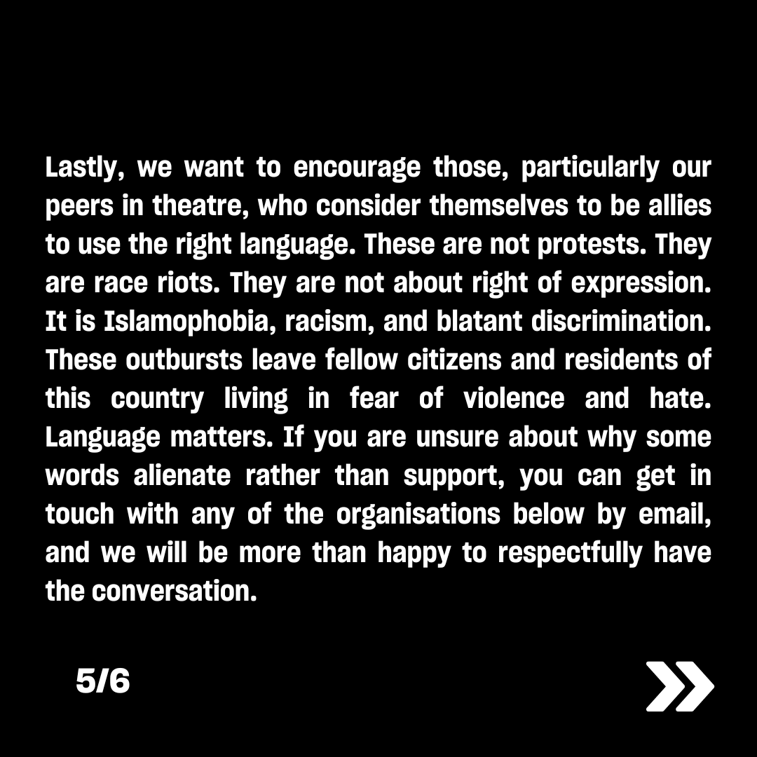 TaraTheatre's tweet photo. A Collective Statement from @tamashatheatre, @tiatafahodzi, @NewEarthTheatre, @TaraTheatre, @infobeyondface @TalawaTheatreCo

Thread 2/2 🧵 https://t.co/MoHM54G98K