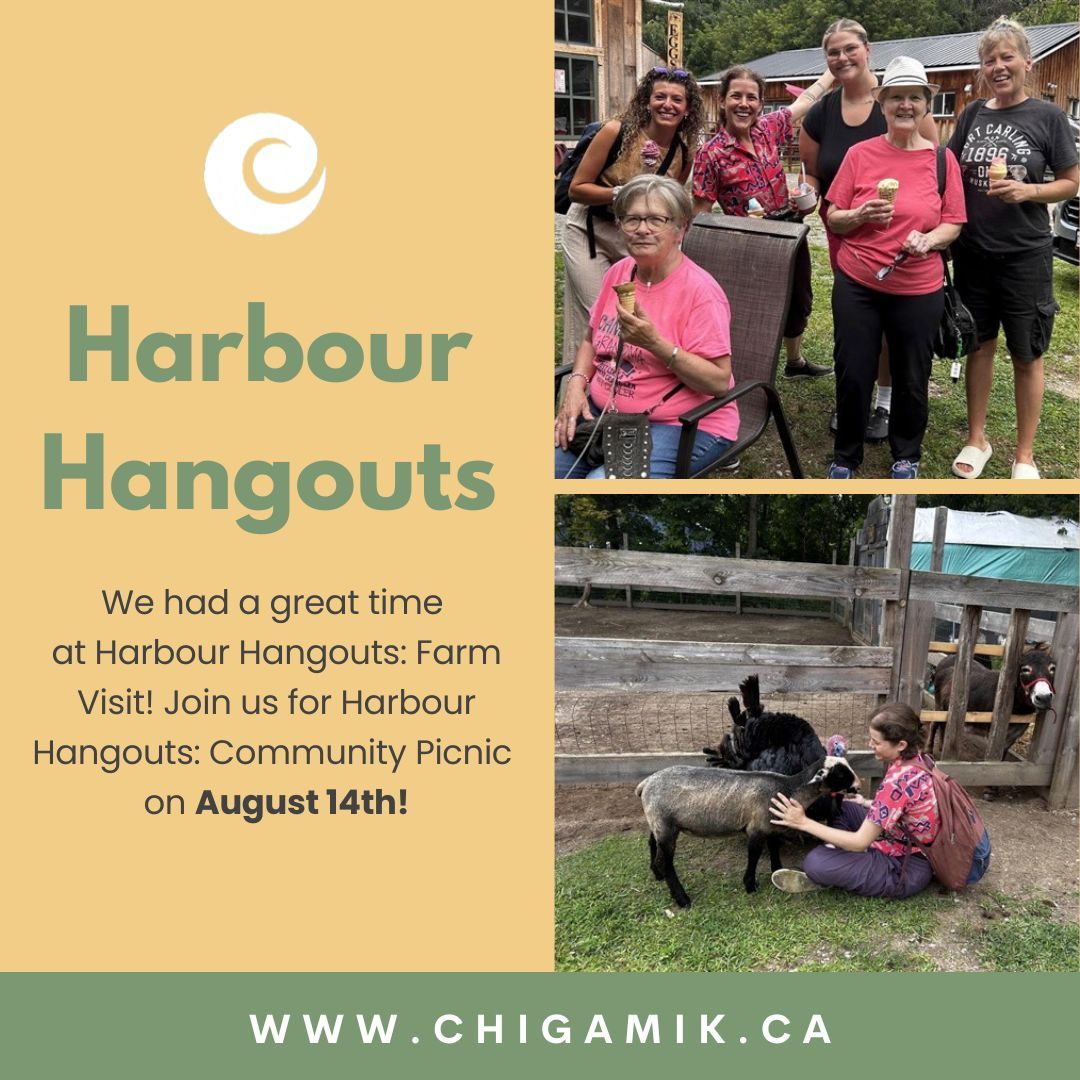 CHIGAMIK's tweet photo. Our last adventure to the farm was a blast! 🌻Now, we're gearing up for our next exciting event – a Community Picnic on August 14th from 11am-1pm.

Register today and mark your calendars! https://t.co/hnSG2beI5G

#Community #CommunityHealth #HarbourHangouts #PicnicFun https://t.co/csJTsGCWHV