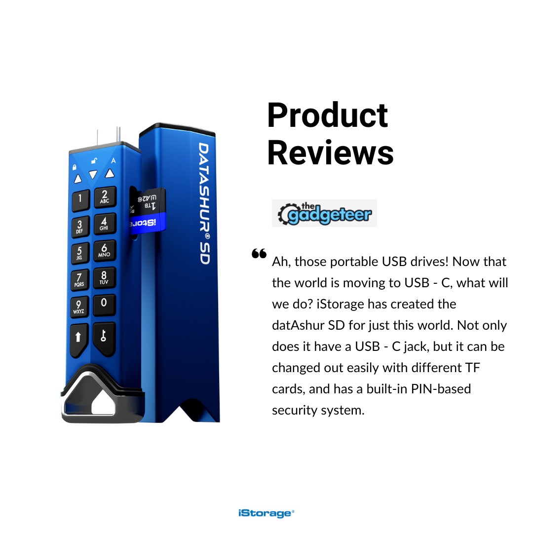 iStorage_ltd's tweet photo. 🌟 Revolutionise your data storage with iStorage datAshur SD: USB-C, changeable TF cards, and PIN security.
Learn how it can secure your data while providing unmatched flexibility. 🔗https://t.co/cmPgkgeGnN
#istorage #datasecurity #cybersecurity #innovation #technology https://t.co/Jx1xtDs6xQ