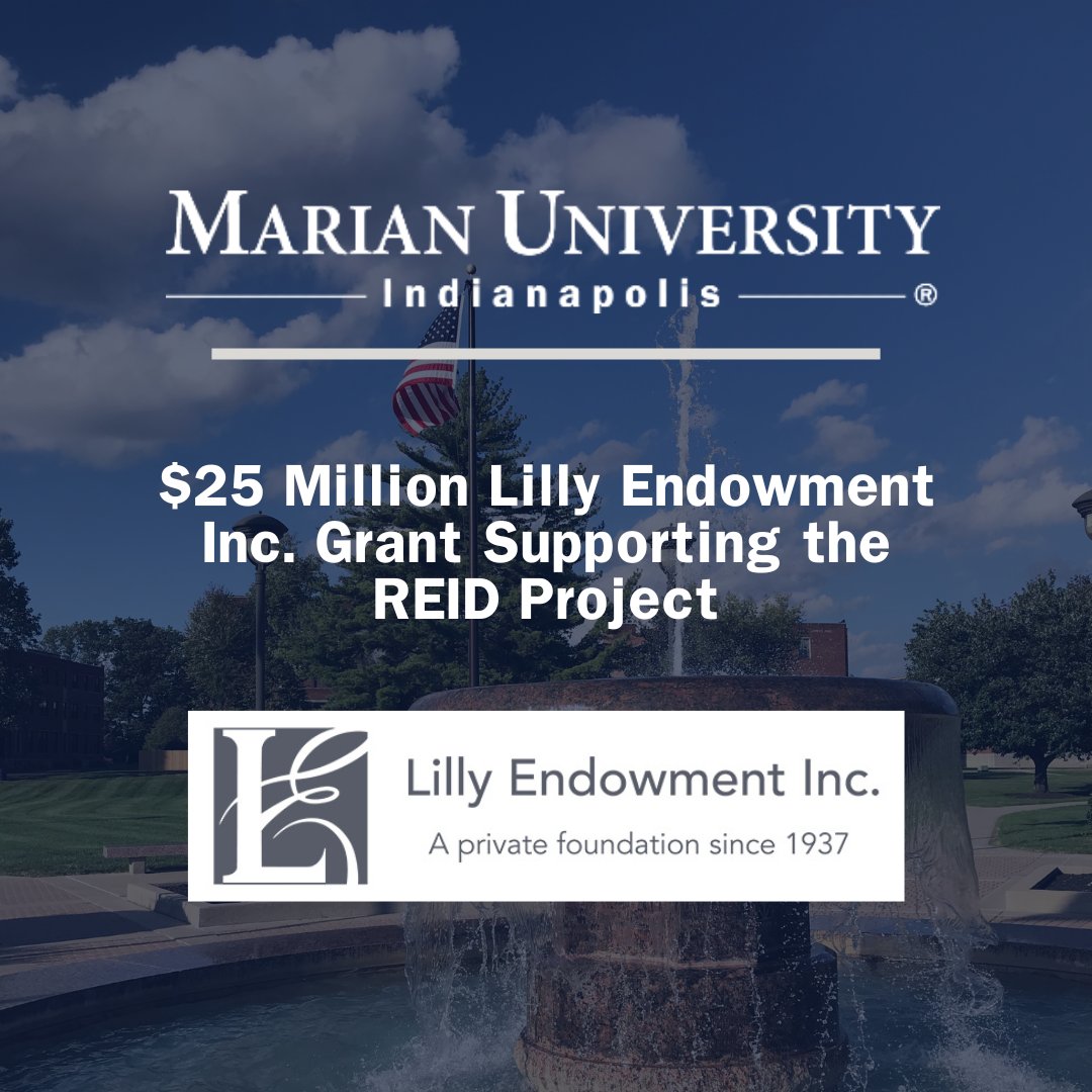 Exciting News! Marian University Receives $25 Million Grant from Lilly Endowment Inc. to Support Riverside Education Innovation District and Near Northwest Area in Indianapolis. #MarianUniversity #LillyEndowment #CommunityCollaboration 

Read more at marian.edu/newsroom/2024/…