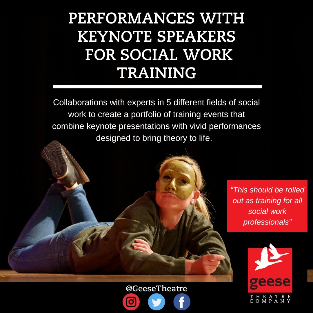 Many people know us for our work in the Criminal Justice System. Maybe less well known is that we also deliver a range of training events for social work practitioners and students.  For more information: tinyurl.com/mpncjd2j #socialwork #training #appliedtheatre