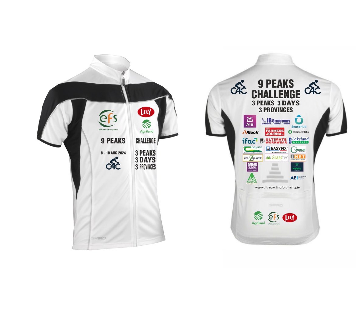 The Ultra Cyclists (@ultracyclists) on Twitter photo COMPETITION TIME - Cycling jerseys have arrived, looking great. Please like, share & tag someone if you want to win one.
All for 2 charities Mindspace Mayo & Macra na Feirme. This event is self financed, 100% of all funds goes to charity.
idonate.ie/crowdfunder9Pe…
<a href="/heaneytweets/">Alan Heaney</a> COMPETITION TIME - Cycling jerseys have arrived, looking great. Please like, share & tag someone if you want to win one.
All for 2 charities Mindspace Mayo & Macra na Feirme. This event is self financed, 100% of all funds goes to charity.
idonate.ie/crowdfunder9Pe…
<a href="/heaneytweets/">Alan Heaney</a>
