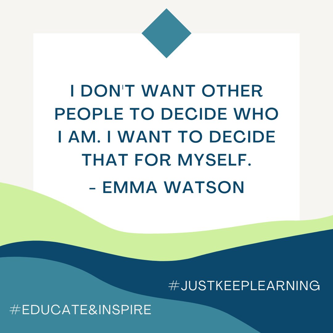 I don't want other people to decide who I am. I want to decide that for myself. - Emma Watson #WednesdayWisdom
