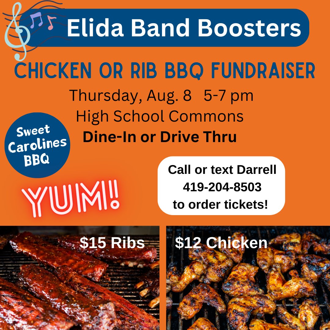 Tickets are still available for the Band's BBQ this Thursday, August 8! Contact Darrell to get yours and thanks for your support.