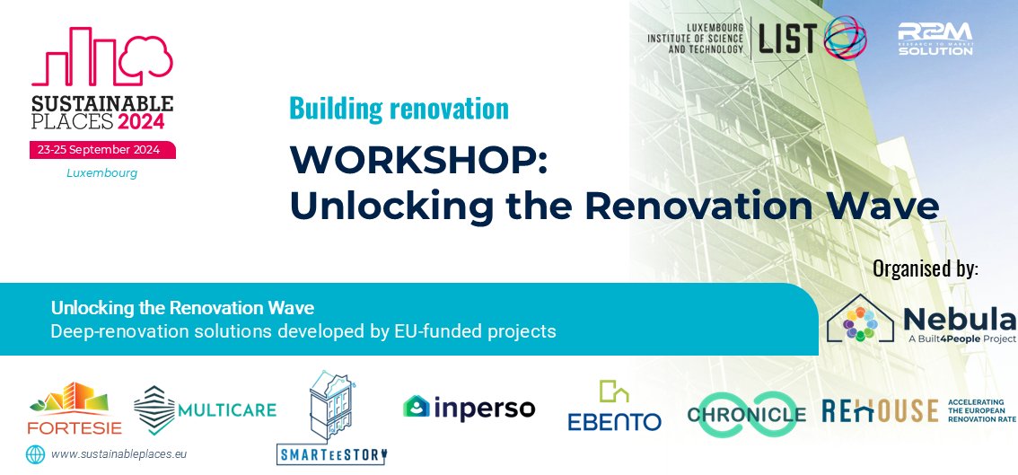 🌱 Project REHOUSE EU will co-organising a workshop on Unlocking the Renovation Wave the Sustainable Places Conference 2024 in Luxembourg 🇱🇺 from September 23rd to 25th.

🔗Know more: lnkd.in/eUZRwDPc

<a href="/sustainplaces/">Sustainable Places Conference</a>  | <a href="/CARTIFCT/">CARTIF</a> 

#REHOUSE #CARTIF #Steinbeis #DUTh  #RINA