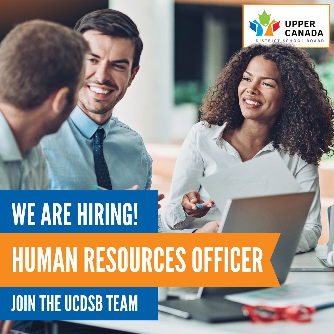 We're hiring! 📣

The UCDSB is looking for a permanent Human Resources Officer to start immediately. 

Check out the full job posting and apply before Aug. 20! 👇
ow.ly/8frT50SSYaK
#MyUCDSBFamily
