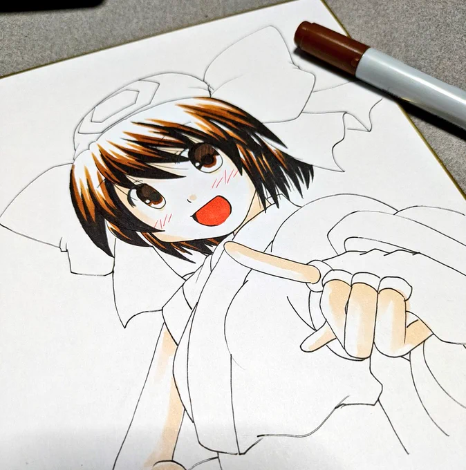 今日も雷がドッカンドッカン!で、体調も良くないですが…今日も色紙制作です。