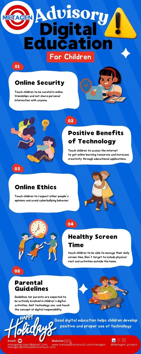 MetaGenProject's tweet photo. 🛡️ Digital Education Tips for Kids! 🛡️

Online Security: No personal info sharing.
Benefits of Tech: Use educational apps.
Online Ethics: Respect others, no cyberbullying.
Healthy Screen Time: Balance screen time with physical activities. https://t.co/ZzRa5sFpN5