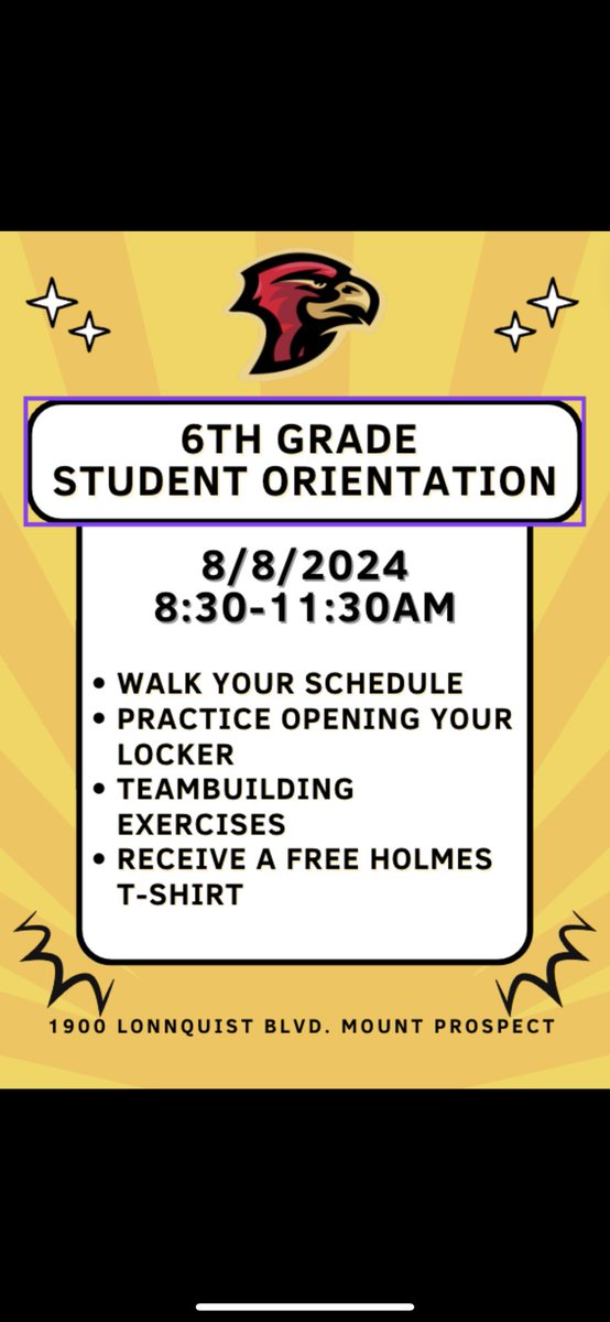 So excited to see you all tomorrow Hawks! 

Don’t forget to bring your school supplies.