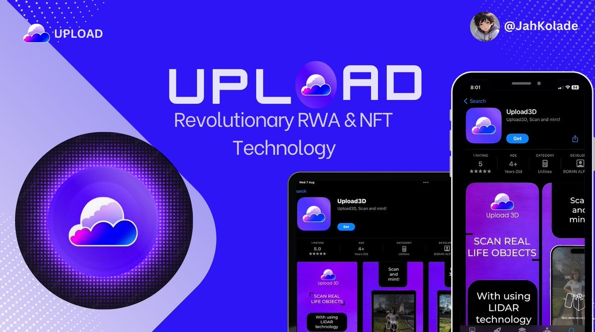 Kollydee_0x's tweet photo. Ever considered transforming RWAs into NFTs but felt you lacked the right tools?
Don't fretโ @uploadtoken is here to provide you with the user-friendly solution you need!
Hereโs everything you need to know about Upload.
A thread โก
#Upload3D $UPLOAD #UploadThreadContest https://t.co/mYhm2BxQy2