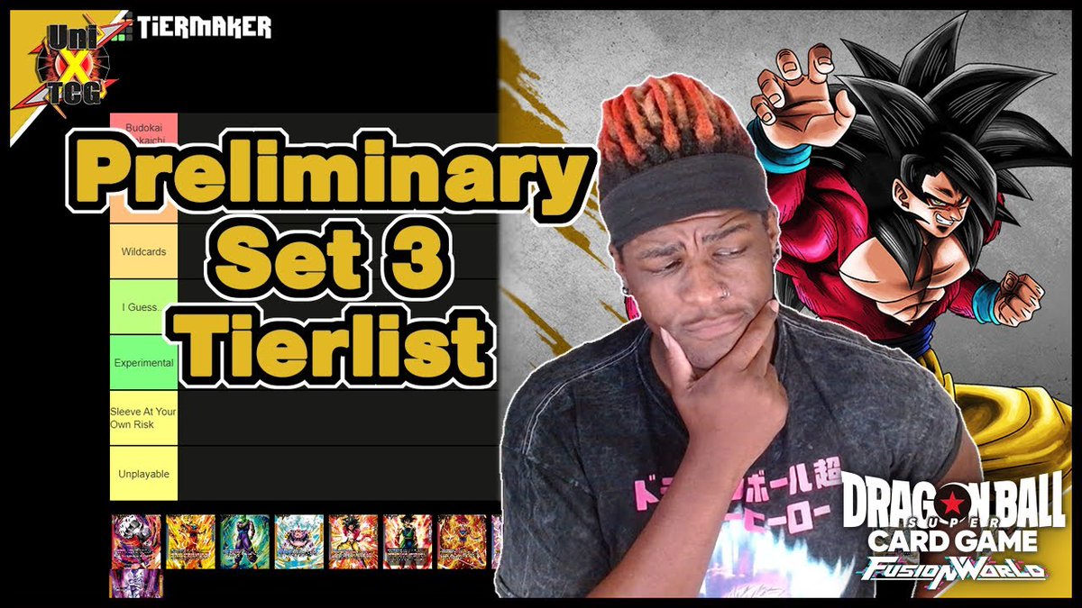 Uni_X_Gaming's tweet photo. We outchea! Back at it today with a set 3 Raging Roar preliminary Tier List! It's a bit of a long video but I go into great detail for why I put every choice where it is!
Watch it here! 👇
https://t.co/90RfqMELfE

#DragonBallSuper
#FusionWorld
#TCG
#RagingRoar https://t.co/EWdMdjZHVv