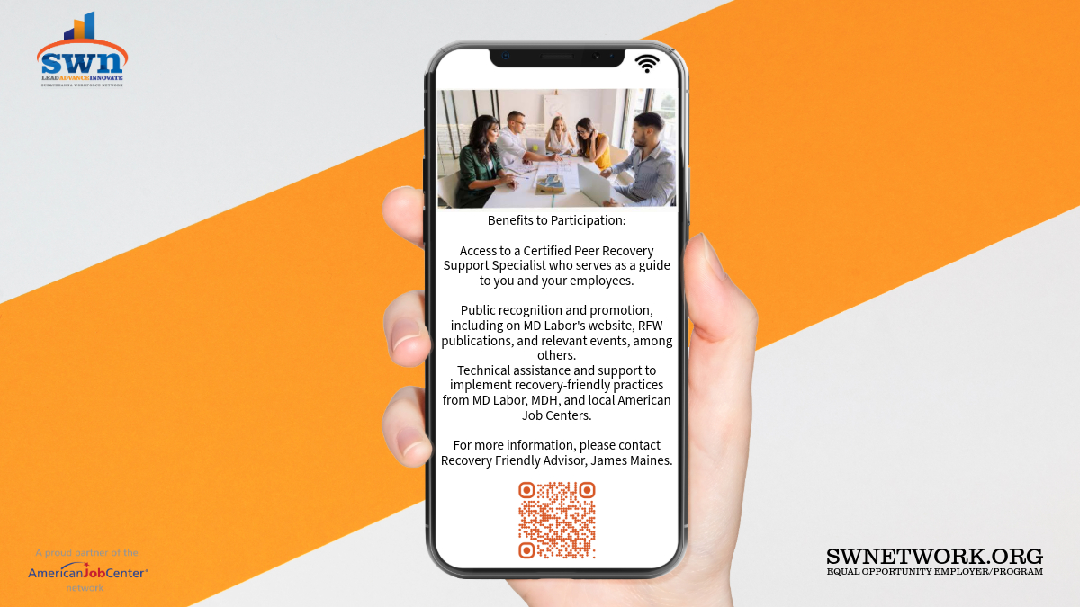 SWNJobsMD's tweet image. Empower your workforce in Cecil &amp;amp; Harford Counties! 🌟 Join the Recovery Friendly Workplace Program to support employee wellness &amp;amp; recovery. Earn recognition, get essential training, and more.
#RecoveryFriendlyWorkplace #CommunitySupport #HealthAtWork #BringingTheBestTogether