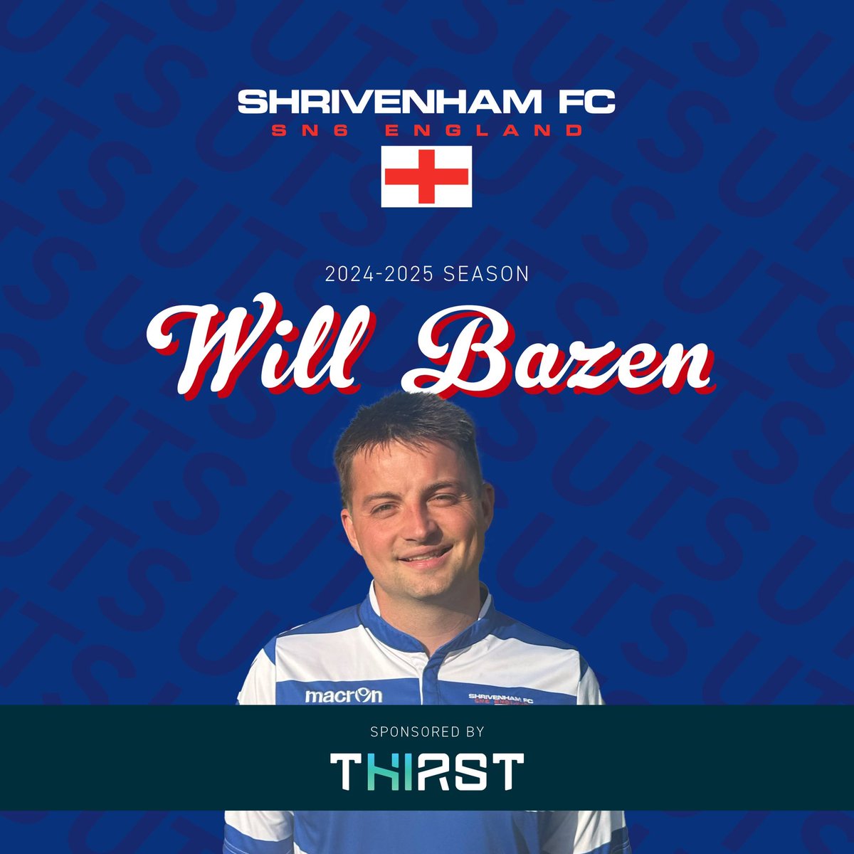 Let’s start with this seasons skipper. 

<a href="/WillBazen/">Billy Bazen</a> joins us from neighbours <a href="/faringdontownfc/">Faringdon Town FC</a> and brings vast experience and fantastic technical ability to our midfield. 

Welcome to the club 🔵⚪️