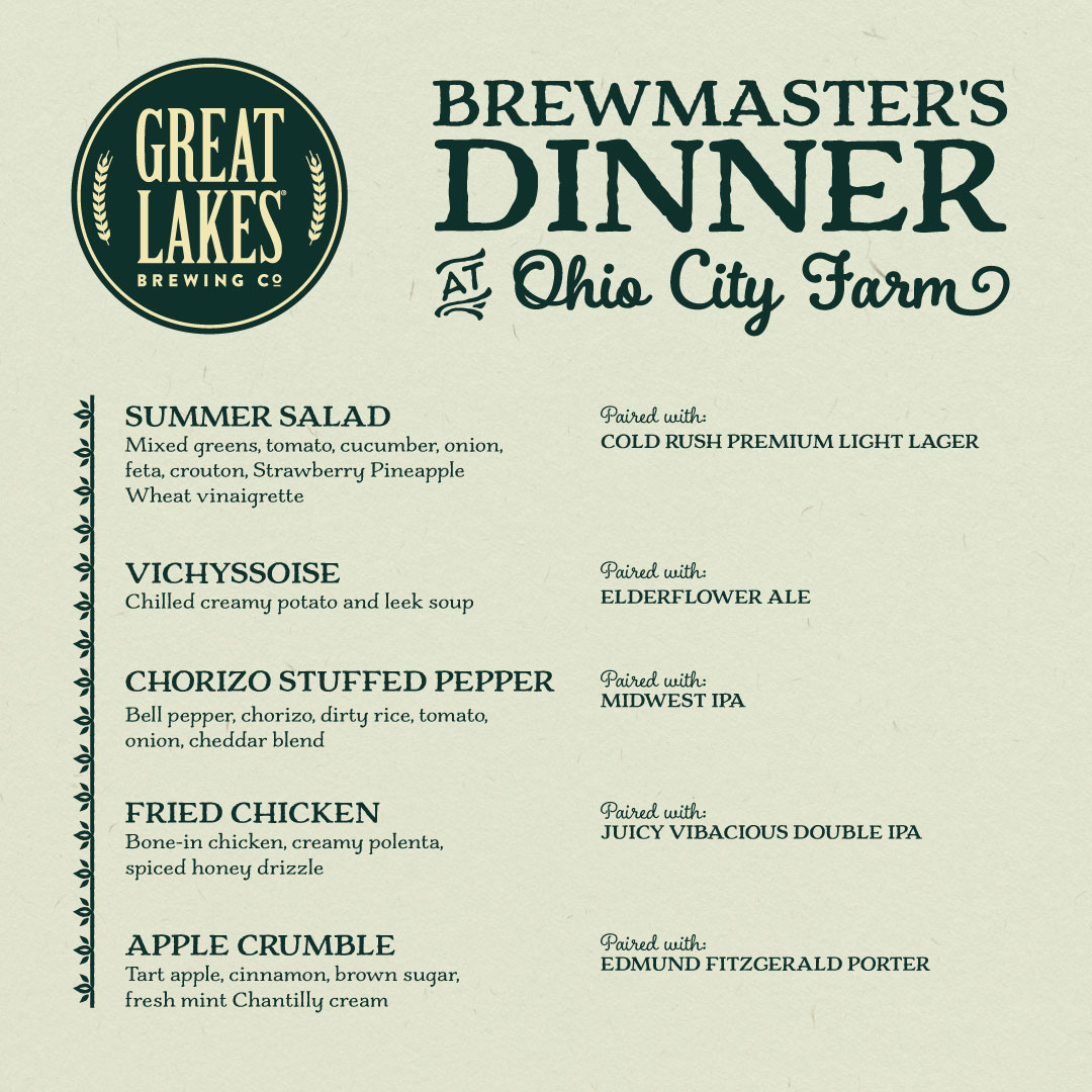 GLBC_Cleveland's tweet image. Join us for a farm-fresh five-course meal at Ohio City Farm on August 10! This special edition of our Brewmaster's Dinner features six local farms. 🥕🥦🫛🫑🧅

Just a few more days to reserve your spot at the table! Sign up here: 
greatlakesbrewing.com/events/brewmas…

#farmfresh #localfarm