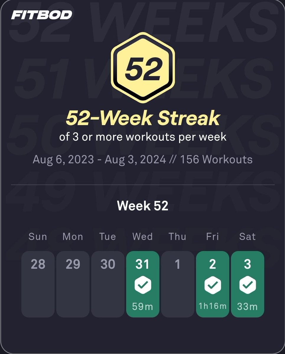 Maverick13x's tweet photo. (1/2) Meant to post this yesterday - it marked 1 year of working out! It's the longest I've stuck with any kind of exercise routine. 
Highlights:
-Losing 25 lbs
-Beating my previous mile record by 1 min 13 sec
-Getting some muscle tone (which a certain lady seems to like) https://t.co/IPFDuQHptV