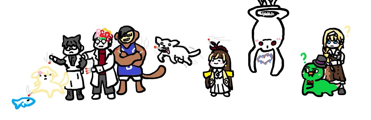 #Banabababa
我不知道發生什麼事，這張圖越來越長， 
只好讓不知道大家在做什麼的Bana和巴格在後面了
(重發一遍)