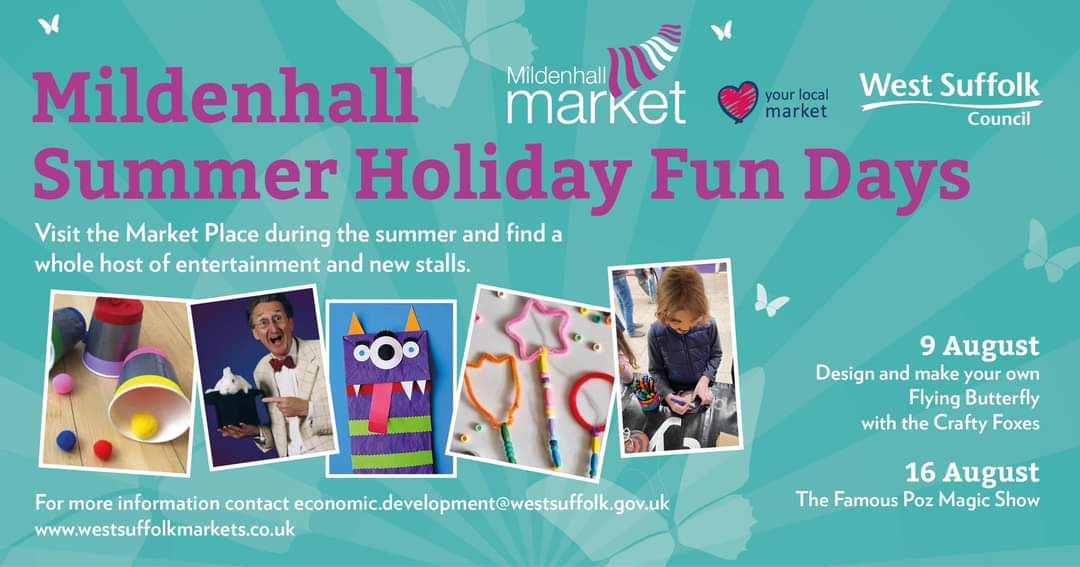 If you are looking for something to entertain the little ones this Friday then pop down to the market and take part in The Crafty Foxes FREE craft activities. This week you can design and make your own flying butterfly. 
In the Market Place between 9am and 3pm this Friday.