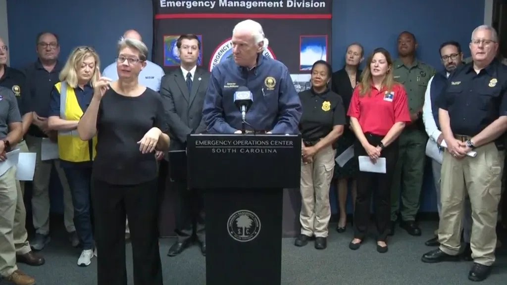 wpdeabc15's tweet photo. TODAY AT 2‼️ McMaster to hold another press conference for Tropical Storm Debby update https://t.co/3boeJFQlrT https://t.co/p1uRgFPwio